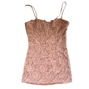 Bodycon Spaghetti Strap Pink Lace Forever 21 Dress-Cut Out Back-Lined-Size M